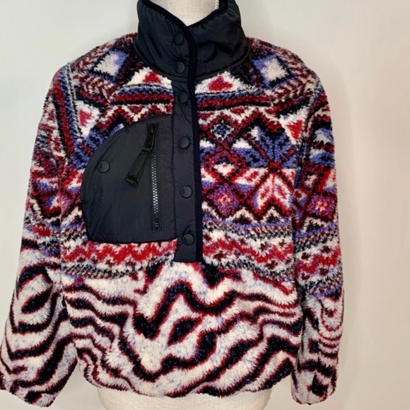 Free People Movement Rocky Ridge Pullover- Purple Zebra Combo NWT Size Med - Picture 2 of 16